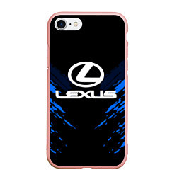 Чехол iPhone 7/8 матовый Lexus: Blue Anger, цвет: 3D-светло-розовый