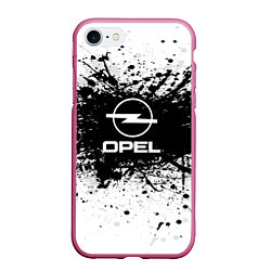 Чехол iPhone 7/8 матовый Opel: Black Spray, цвет: 3D-малиновый