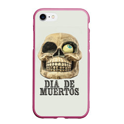 Чехол iPhone 7/8 матовый Dia de muertos, цвет: 3D-малиновый