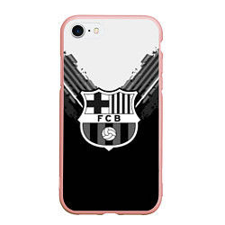 Чехол iPhone 7/8 матовый FC Barcelona: Black Style