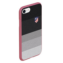 Чехол iPhone 7/8 матовый ФК Атлетико Мадрид: Серый стиль, цвет: 3D-малиновый — фото 2