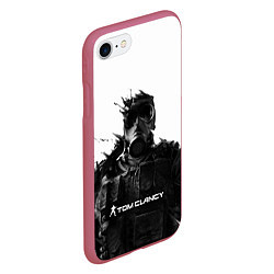 Чехол iPhone 7/8 матовый Tom Clancys Soldier, цвет: 3D-малиновый — фото 2