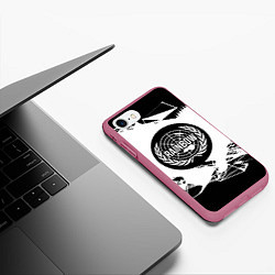 Чехол iPhone 7/8 матовый R6S: Black Symbol, цвет: 3D-малиновый — фото 2
