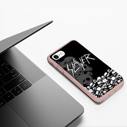 Чехол iPhone 7/8 матовый Slayer: Dark Skulls, цвет: 3D-светло-розовый — фото 2