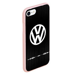 Чехол iPhone 7/8 матовый Volkswagen: Black Abstract, цвет: 3D-светло-розовый — фото 2