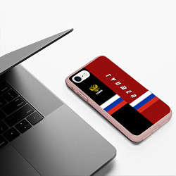 Чехол iPhone 7/8 матовый Tyumen, Russia, цвет: 3D-светло-розовый — фото 2