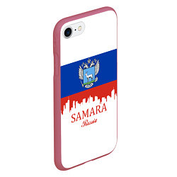 Чехол iPhone 7/8 матовый Samara: Russia, цвет: 3D-малиновый — фото 2