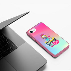 Чехол iPhone 7/8 матовый SUPER GIRL, цвет: 3D-малиновый — фото 2