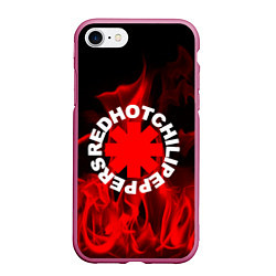 Чехол iPhone 7/8 матовый RHCP: Red Flame