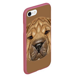 Чехол iPhone 7/8 матовый Sharpei, цвет: 3D-малиновый — фото 2