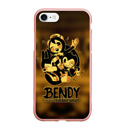 Чехол iPhone 7/8 матовый Bendy and the ink machine, цвет: 3D-светло-розовый