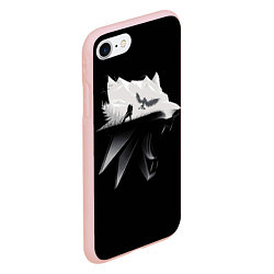 Чехол iPhone 7/8 матовый Волк Ведьмака, цвет: 3D-светло-розовый — фото 2