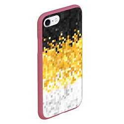 Чехол iPhone 7/8 матовый Имперский флаг пикселами, цвет: 3D-малиновый — фото 2