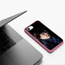 Чехол iPhone 7/8 матовый Sherlock, цвет: 3D-малиновый — фото 2