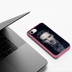Чехол iPhone 7/8 матовый Benedict Cumberbatch, цвет: 3D-малиновый — фото 2