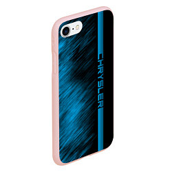 Чехол iPhone 7/8 матовый Chrysler синие полосы, цвет: 3D-светло-розовый — фото 2