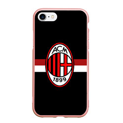 Чехол iPhone 7/8 матовый AC Milan 1899, цвет: 3D-светло-розовый