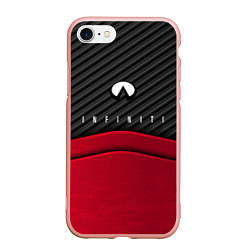Чехол iPhone 7/8 матовый Infiniti: Red Carbon