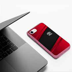 Чехол iPhone 7/8 матовый Toyota: Red Sport, цвет: 3D-малиновый — фото 2