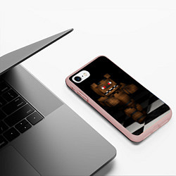 Чехол iPhone 7/8 матовый Minecraft: Freddy FNAF, цвет: 3D-светло-розовый — фото 2