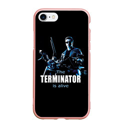 Чехол iPhone 7/8 матовый Terminator: Is alive, цвет: 3D-светло-розовый