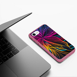 Чехол iPhone 7/8 матовый Floral Design, цвет: 3D-малиновый — фото 2