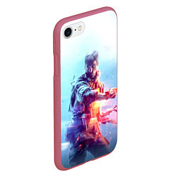Чехол iPhone 7/8 матовый Battlefield 5, цвет: 3D-малиновый — фото 2