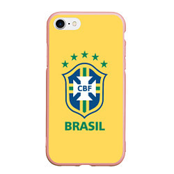 Чехол iPhone 7/8 матовый Brazil Team, цвет: 3D-светло-розовый
