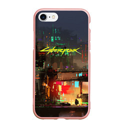 Чехол iPhone 7/8 матовый Cyberpunk 2077: Night City, цвет: 3D-светло-розовый