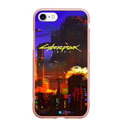 Чехол iPhone 7/8 матовый Cyberpunk 2077: Night City