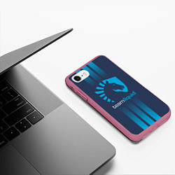 Чехол iPhone 7/8 матовый Team Liquid: Lines E-Sport, цвет: 3D-малиновый — фото 2