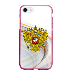 Чехол iPhone 7/8 матовый Россия необъятная, цвет: 3D-малиновый