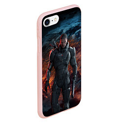 Чехол iPhone 7/8 матовый Mass Effect: Soldier, цвет: 3D-светло-розовый — фото 2