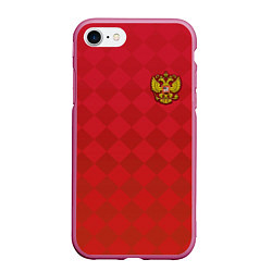 Чехол iPhone 7/8 матовый Форма сборной России, цвет: 3D-малиновый