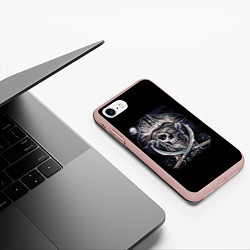 Чехол iPhone 7/8 матовый Череп пирата, цвет: 3D-светло-розовый — фото 2