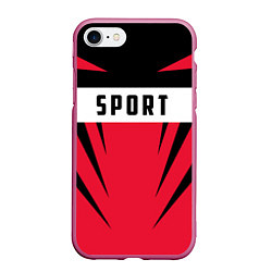 Чехол iPhone 7/8 матовый Sport: Red Style, цвет: 3D-малиновый