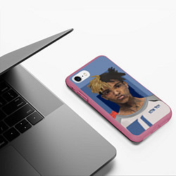 Чехол iPhone 7/8 матовый XXXTentacion Art, цвет: 3D-малиновый — фото 2