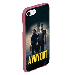 Чехол iPhone 7/8 матовый A Way Out, цвет: 3D-малиновый — фото 2