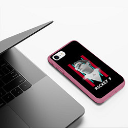 Чехол iPhone 7/8 матовый Rickey F: Glitch, цвет: 3D-малиновый — фото 2