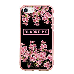 Чехол iPhone 7/8 матовый Black Pink: Delicate Sakura