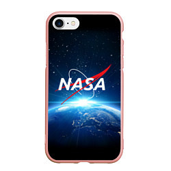 Чехол iPhone 7/8 матовый NASA: Sunrise Earth, цвет: 3D-светло-розовый