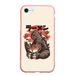 Чехол iPhone 7/8 матовый Godzilla Eat, цвет: 3D-светло-розовый