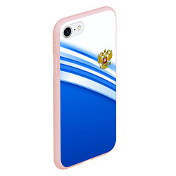 Чехол iPhone 7/8 матовый Россия: голубая волна, цвет: 3D-светло-розовый — фото 2