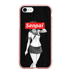 Чехол iPhone 7/8 матовый Senpai: School Girl, цвет: 3D-светло-розовый