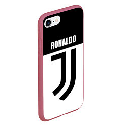 Чехол iPhone 7/8 матовый Ronaldo Juve, цвет: 3D-малиновый — фото 2