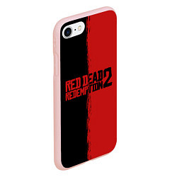 Чехол iPhone 7/8 матовый RDD 2: Black & Red, цвет: 3D-светло-розовый — фото 2
