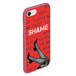 Чехол iPhone 7/8 матовый Shame Dirty, цвет: 3D-малиновый — фото 2