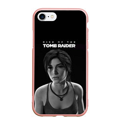 Чехол iPhone 7/8 матовый Rise if The Tomb Raider, цвет: 3D-светло-розовый