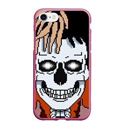 Чехол iPhone 7/8 матовый XXXtentacion Skull, цвет: 3D-малиновый