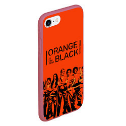 Чехол iPhone 7/8 матовый ORANGE IS THE NEW BLACK, цвет: 3D-малиновый — фото 2